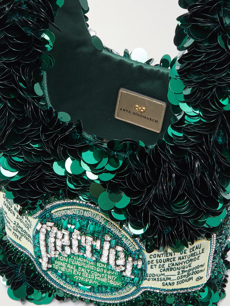 Perrier Embellished Embroidered Recycled-satin Tote 5
