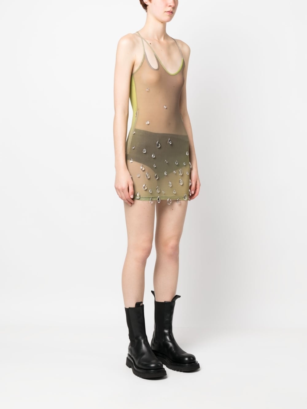 Sita crystal-drop sheer minidress - 3