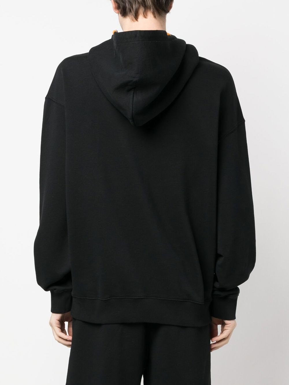Cross-embroidered drawstring hood - 4