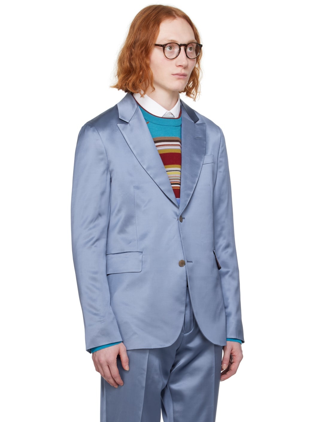 Blue Single-Breasted Blazer - 2