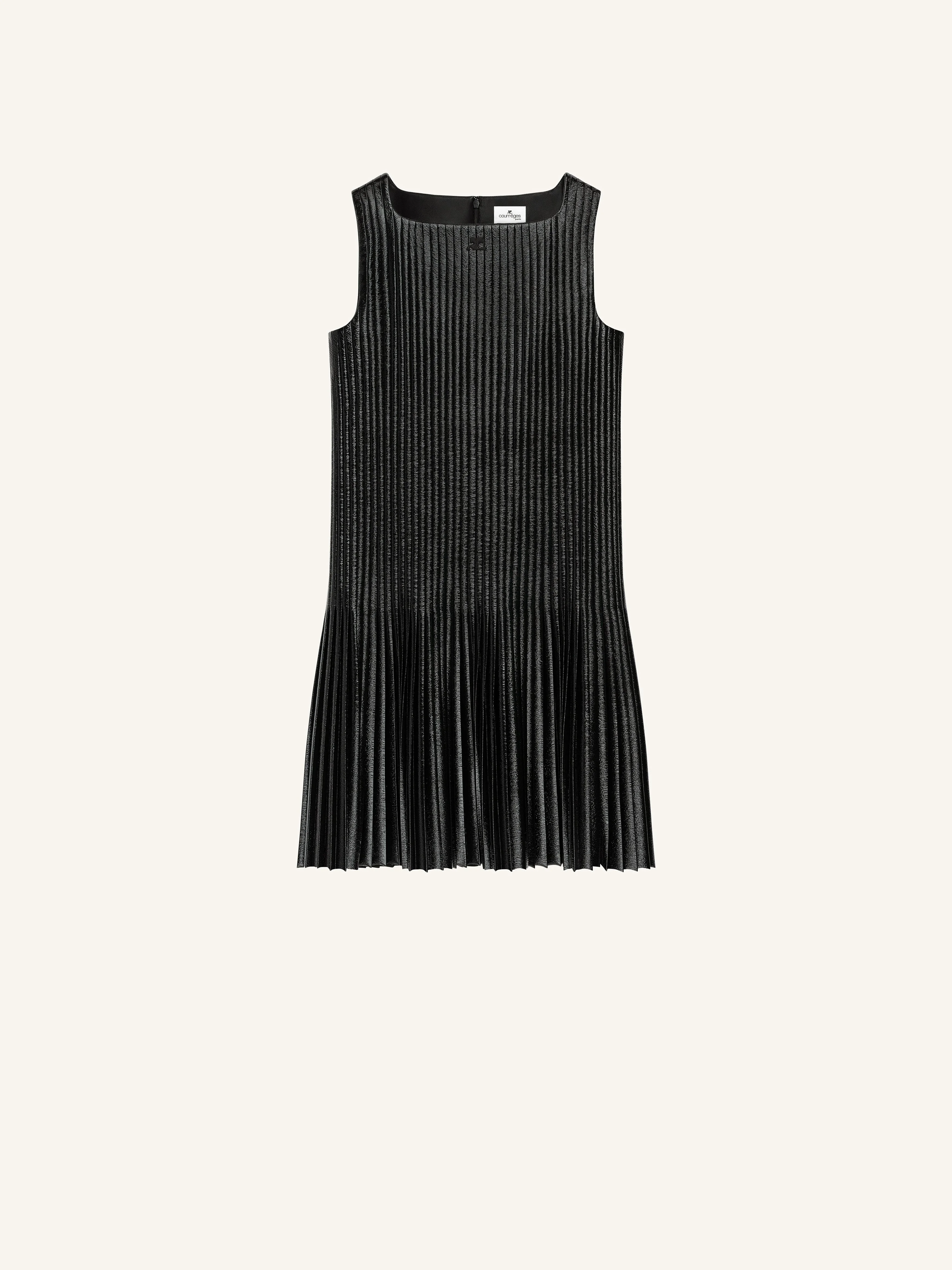 PLEATED VINYL DRESS - 1