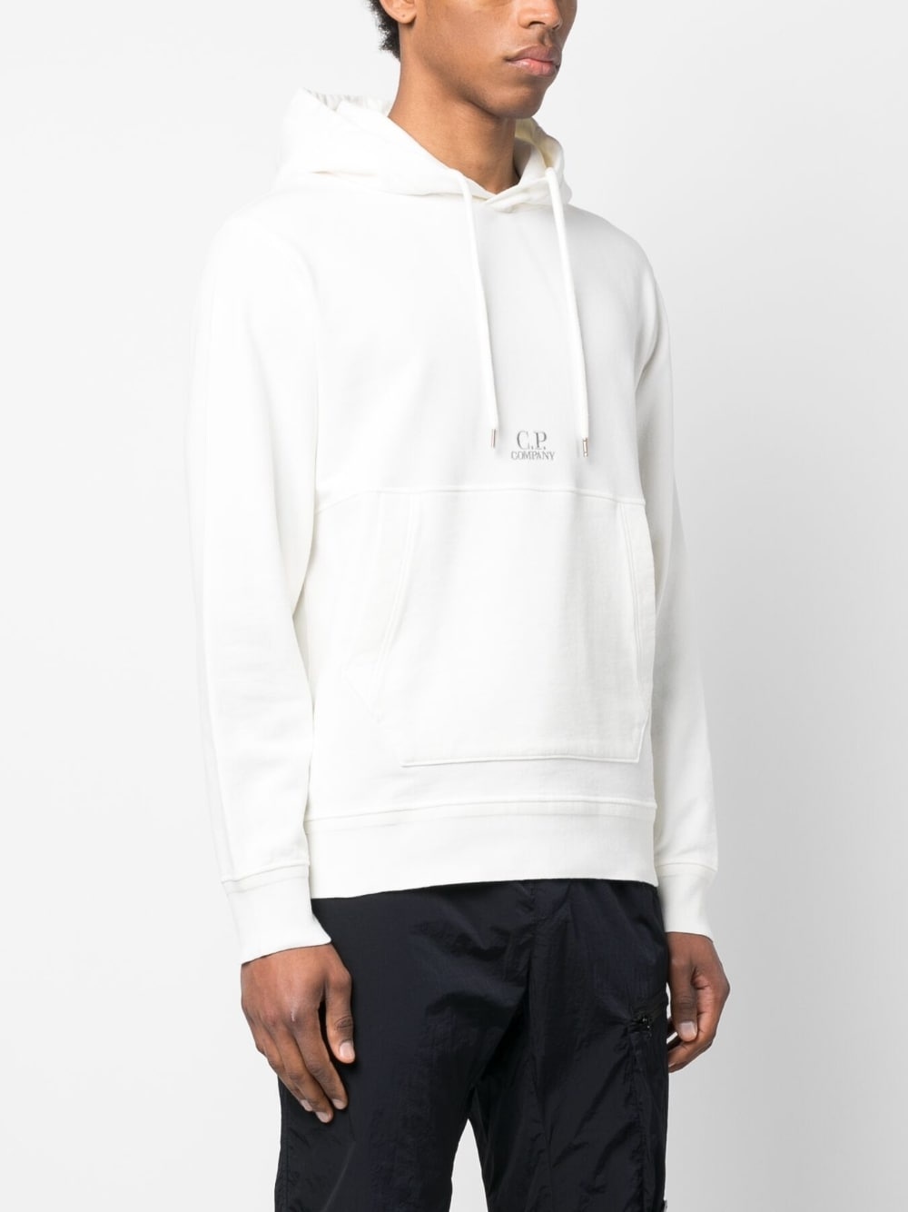 logo-embroidered cotton hoodie - 3