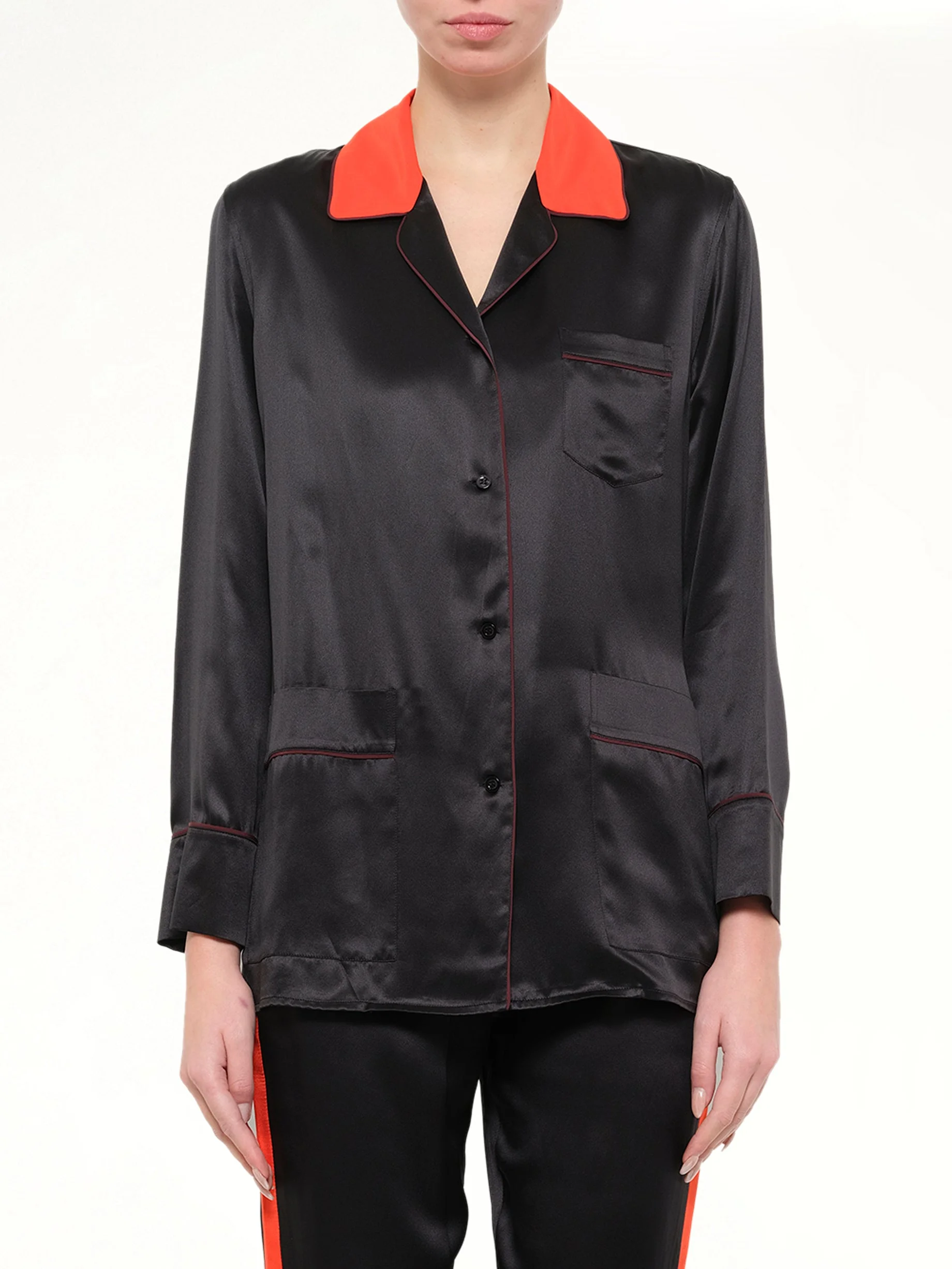 Silk Shirt in Black - 1