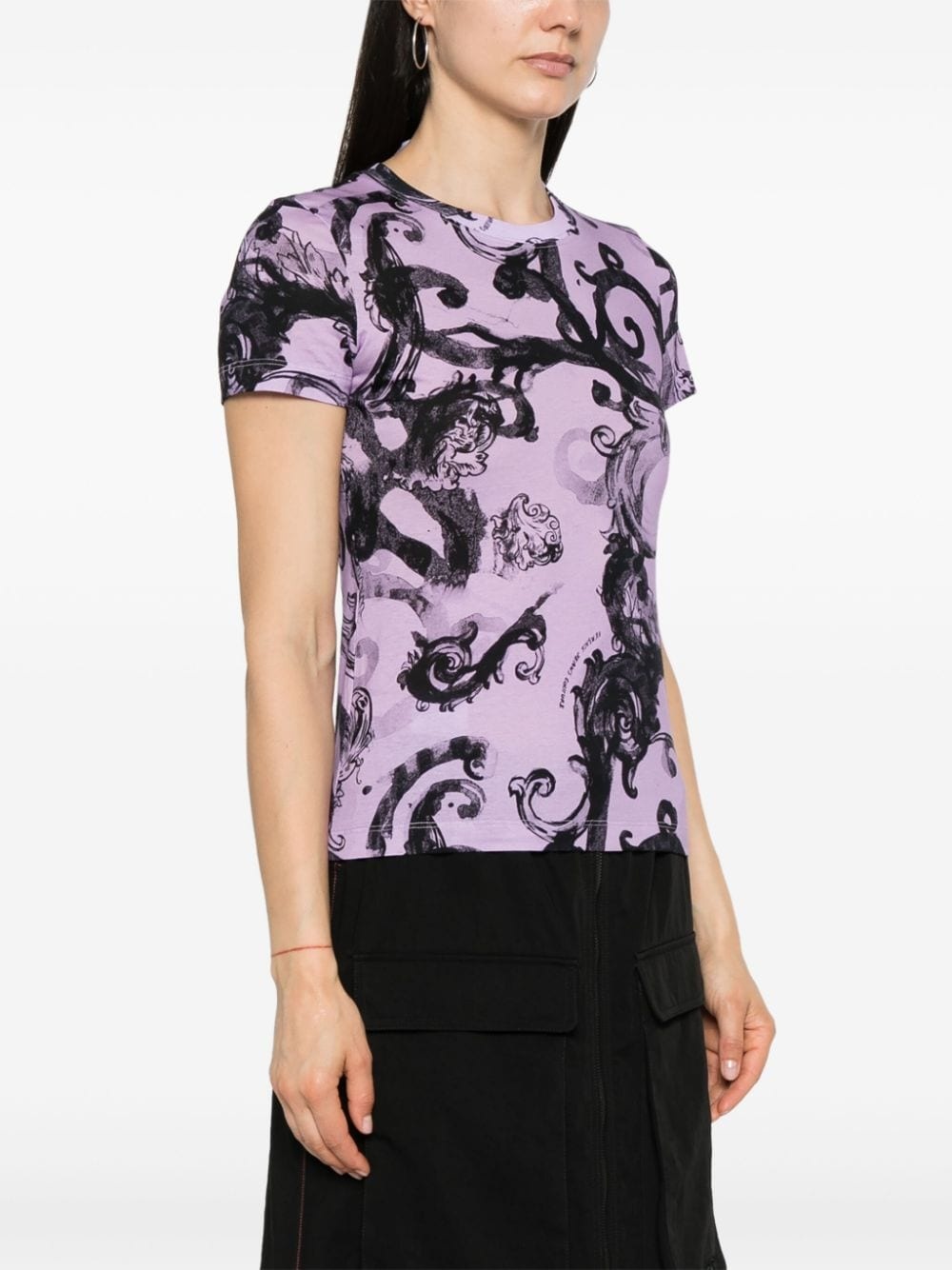 Barocco-print cotton T-shirt - 3