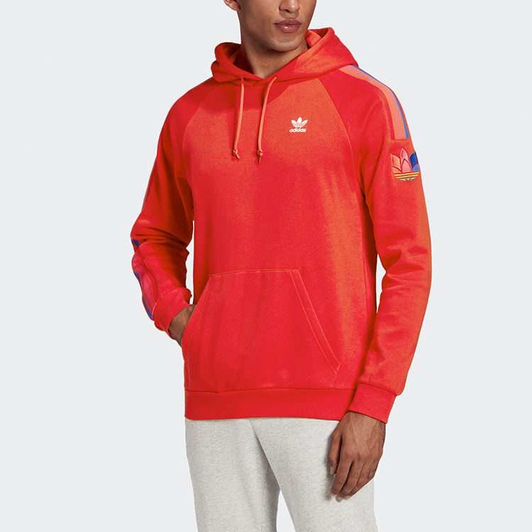 adidas originals 3Dtf 3 Stp Hood logo Printing raglan sleeve hooded Sports Pink Red Fluorescence GE6 - 3