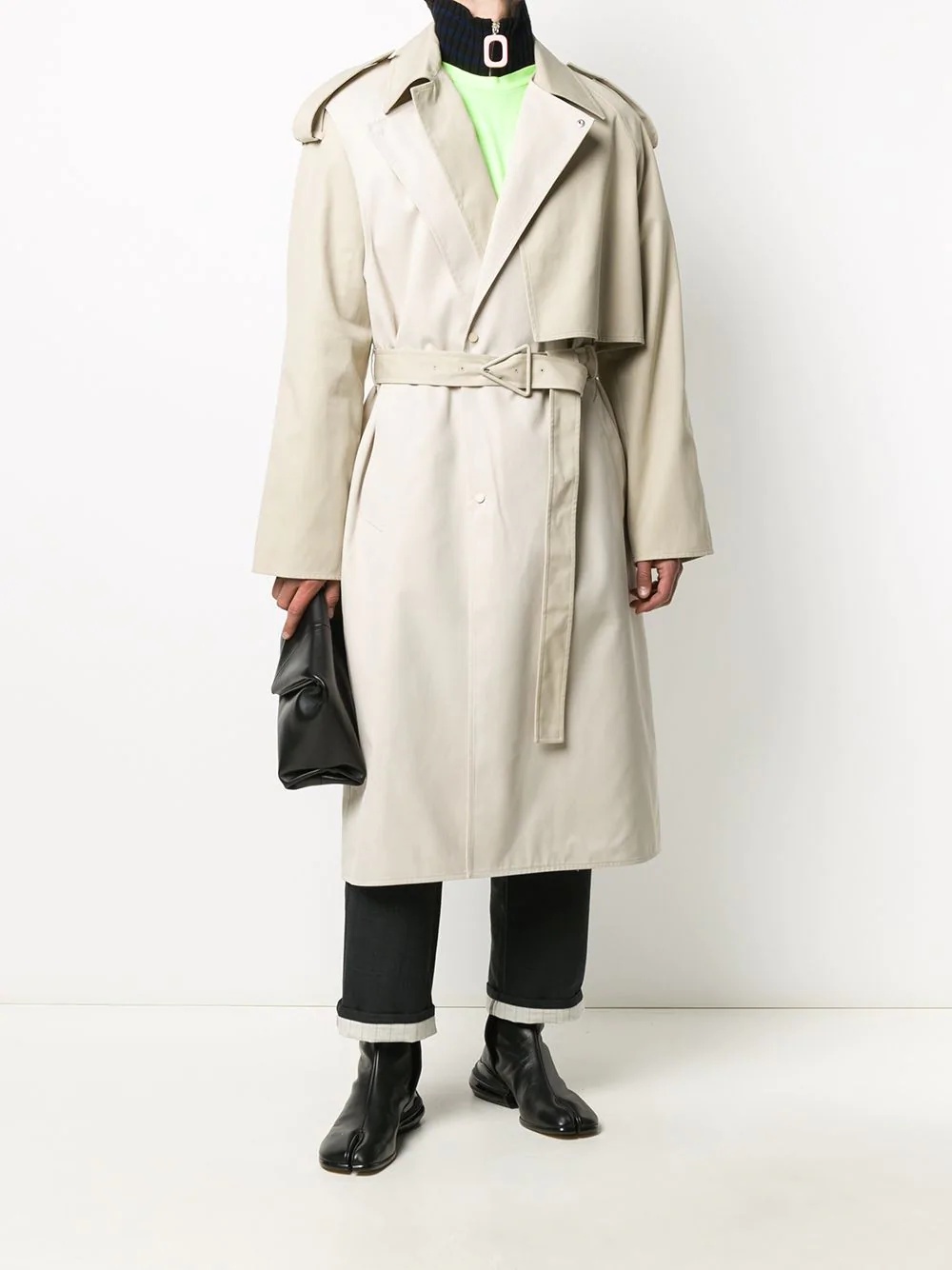 two-tone trench coat - 2