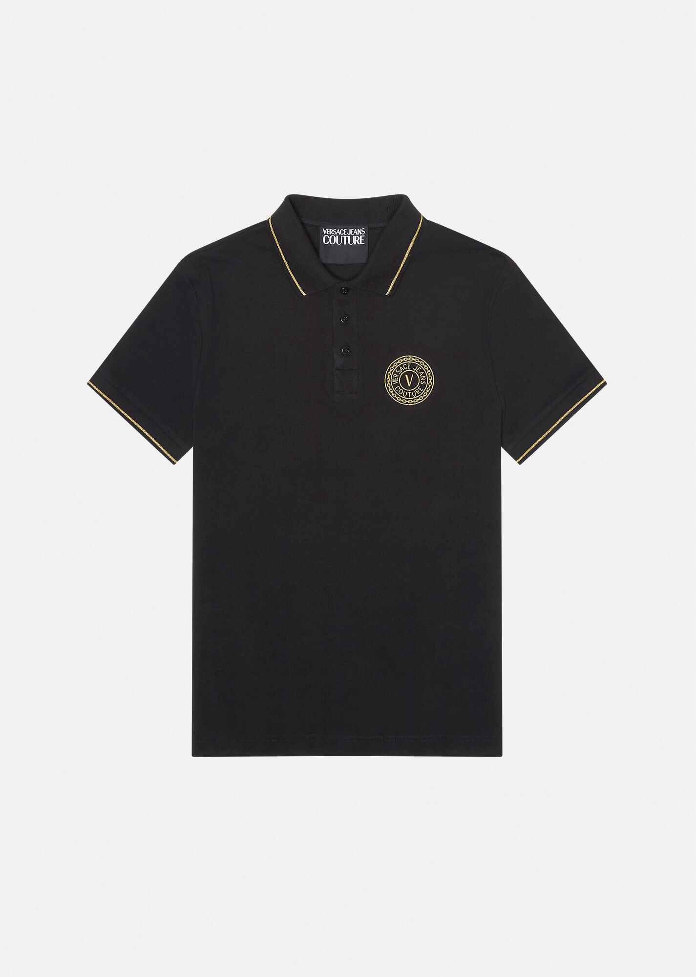 V-Emblem Motif Polo Shirt - 1