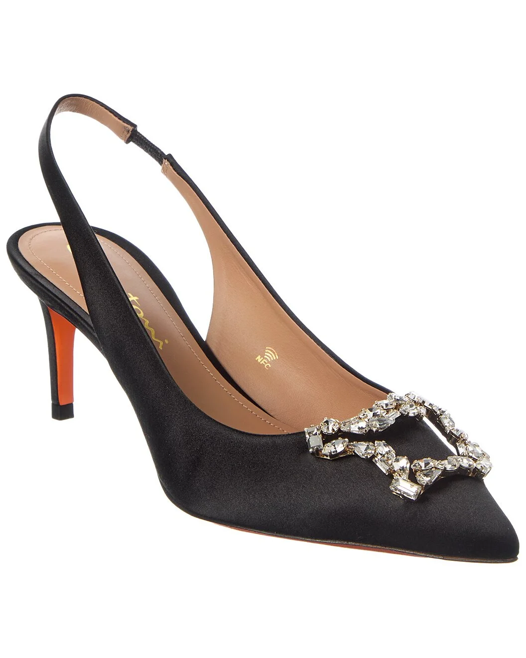 Santoni Satin Slingback Pump - 1