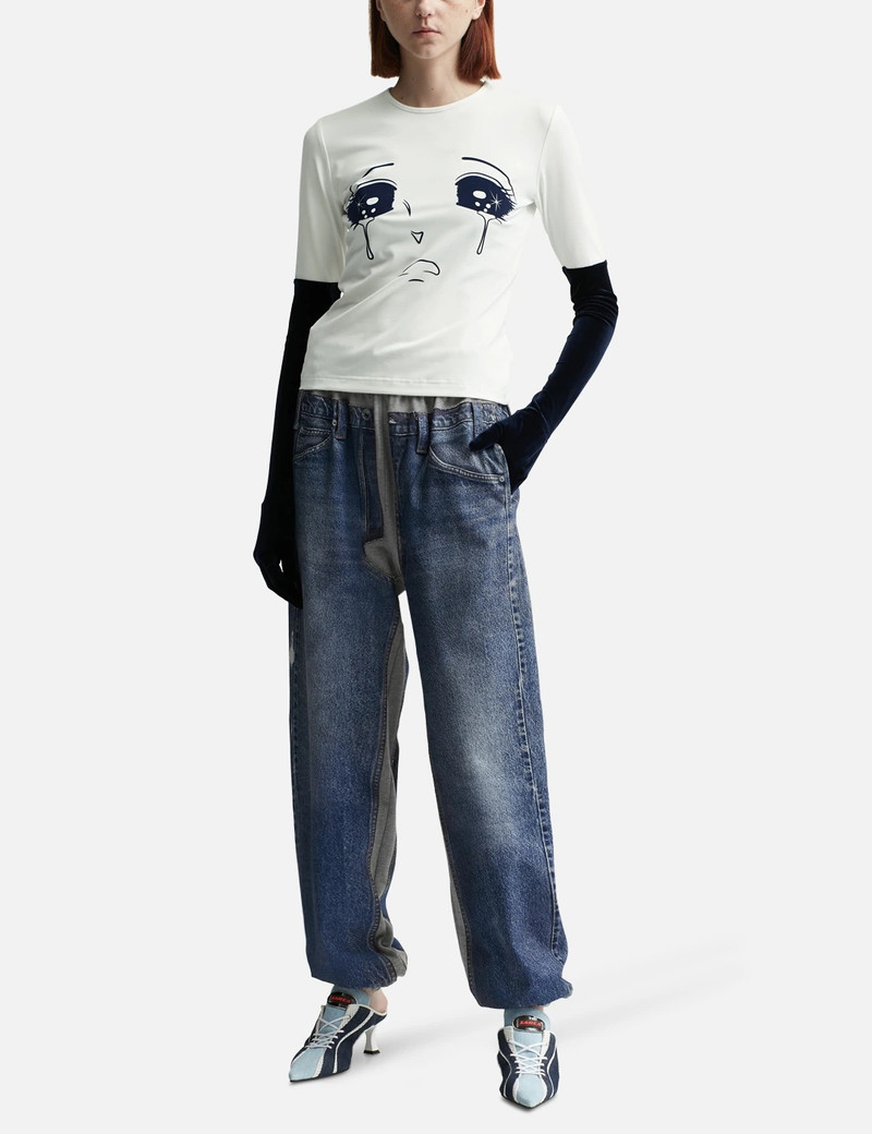 GRAY DENIM PRINTED SWEATPANTS 4