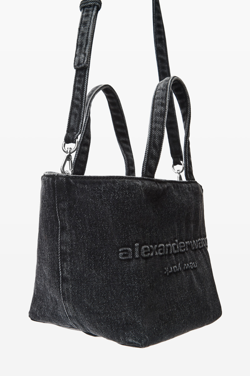 Small Punch Tote in Cotton Denim 2
