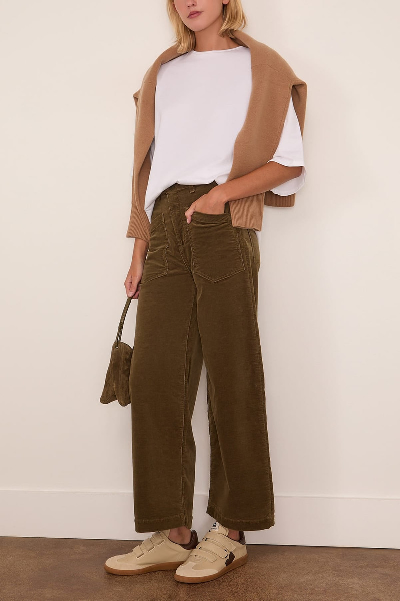 ASKK NY Virginia Corduroy Pant in Safari Green outlook