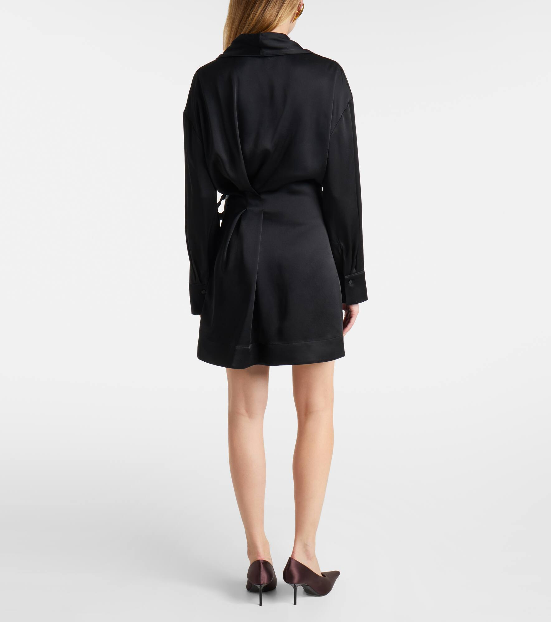 Satin wrap dress - 3