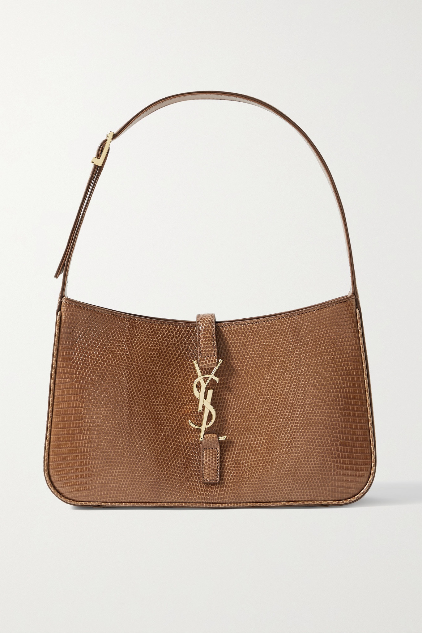 Le 5 à 7 snake-effect leather shoulder bag - 1