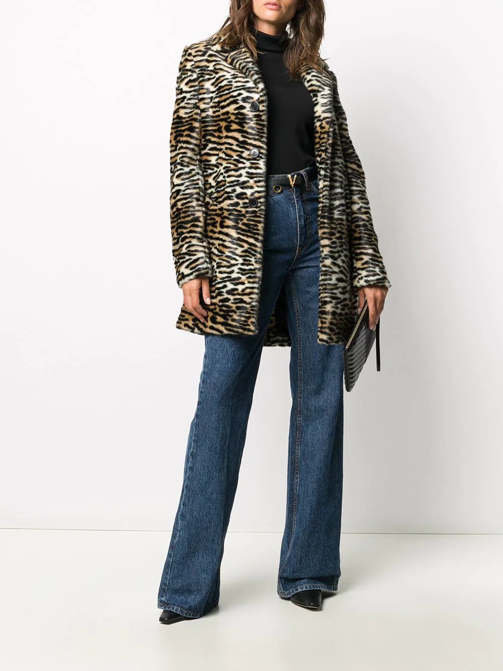 faux-fur lynx print coat - 2