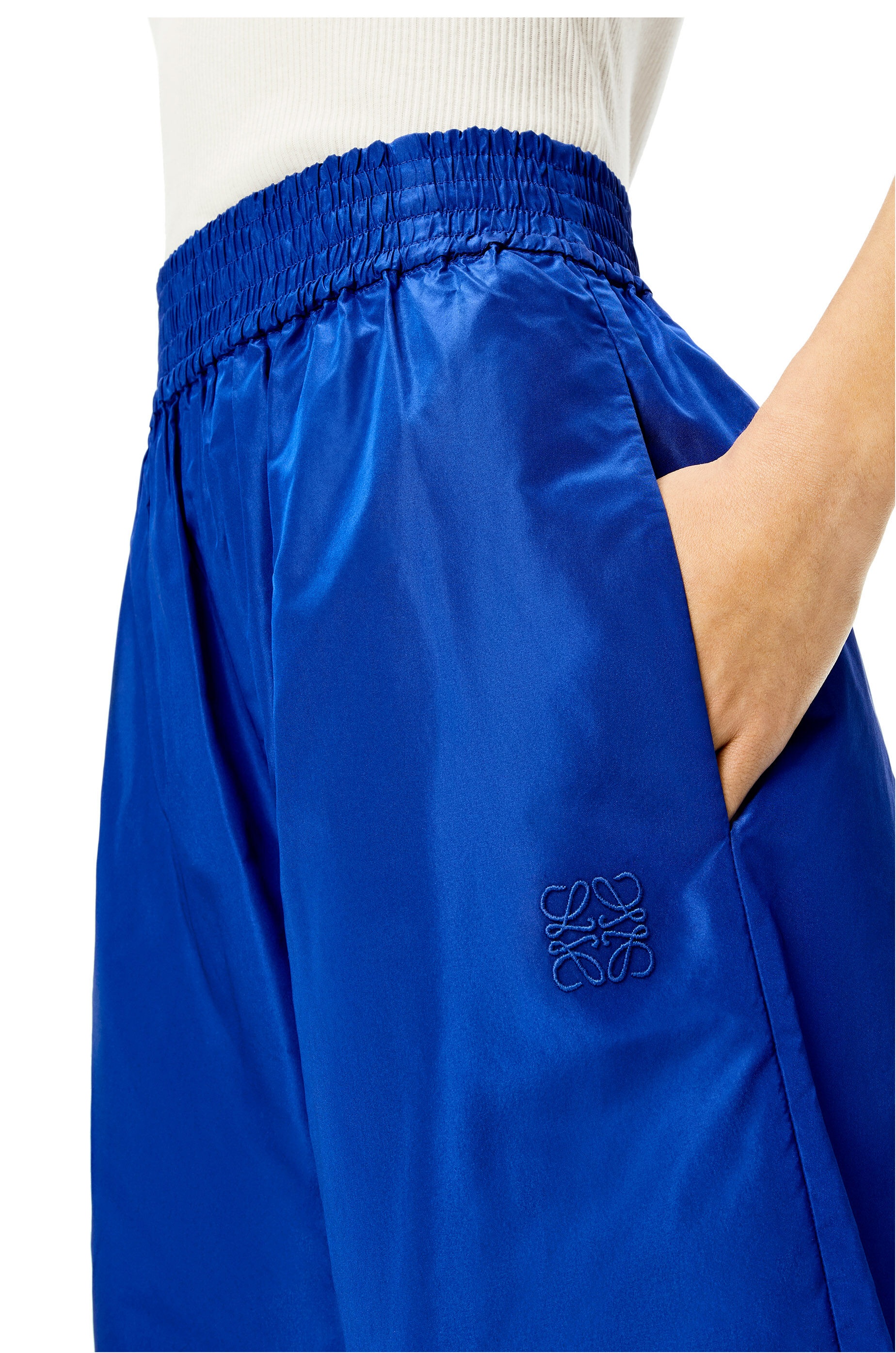 Cropped tracksuit trousers in silk - 5
