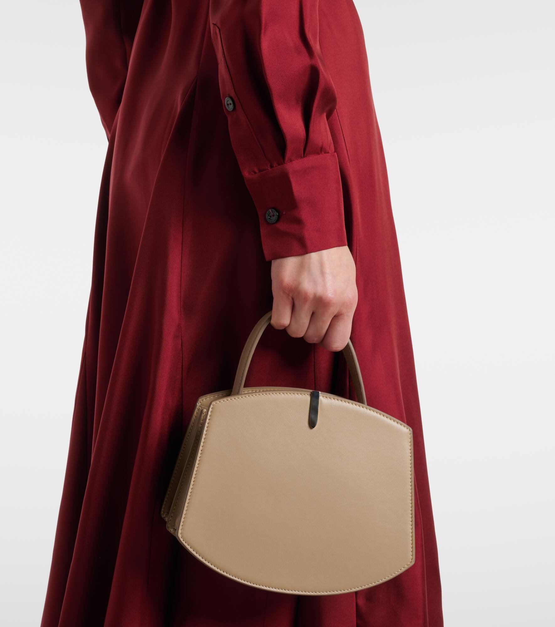 Riko belted silk twill shirt dress - 5