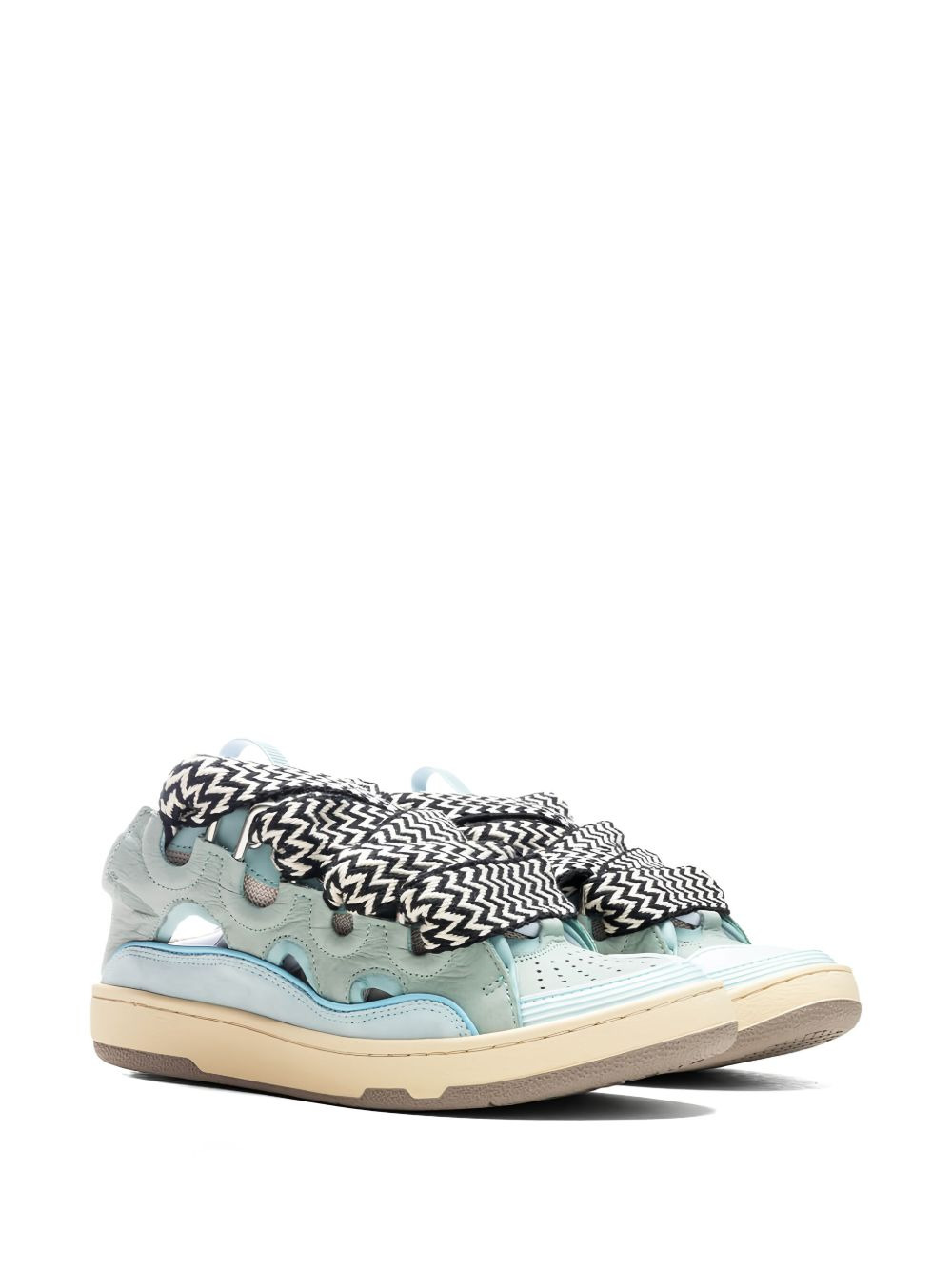 Curb lace-up perforated mules - 2