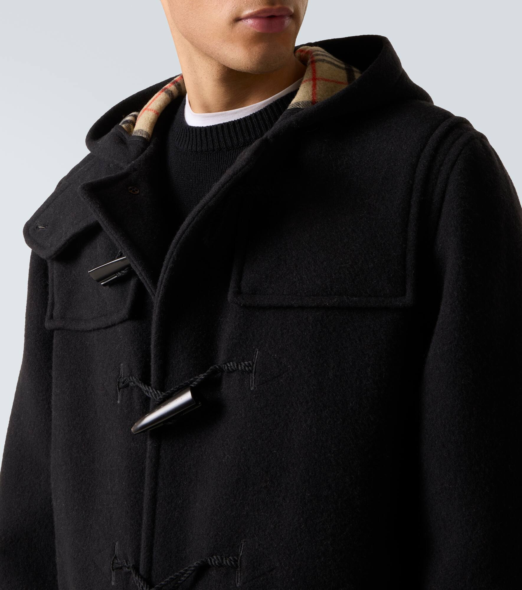 Hooded wool twill coat - 6