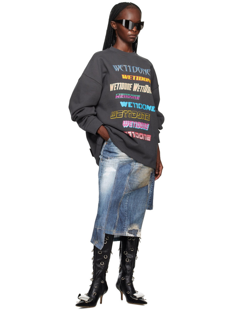 We11done Gray Printed Sweatshirt outlook