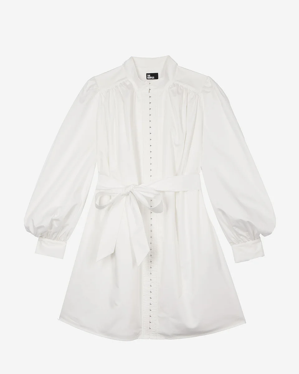 SHORT WHITE COTTON DRESS - 1