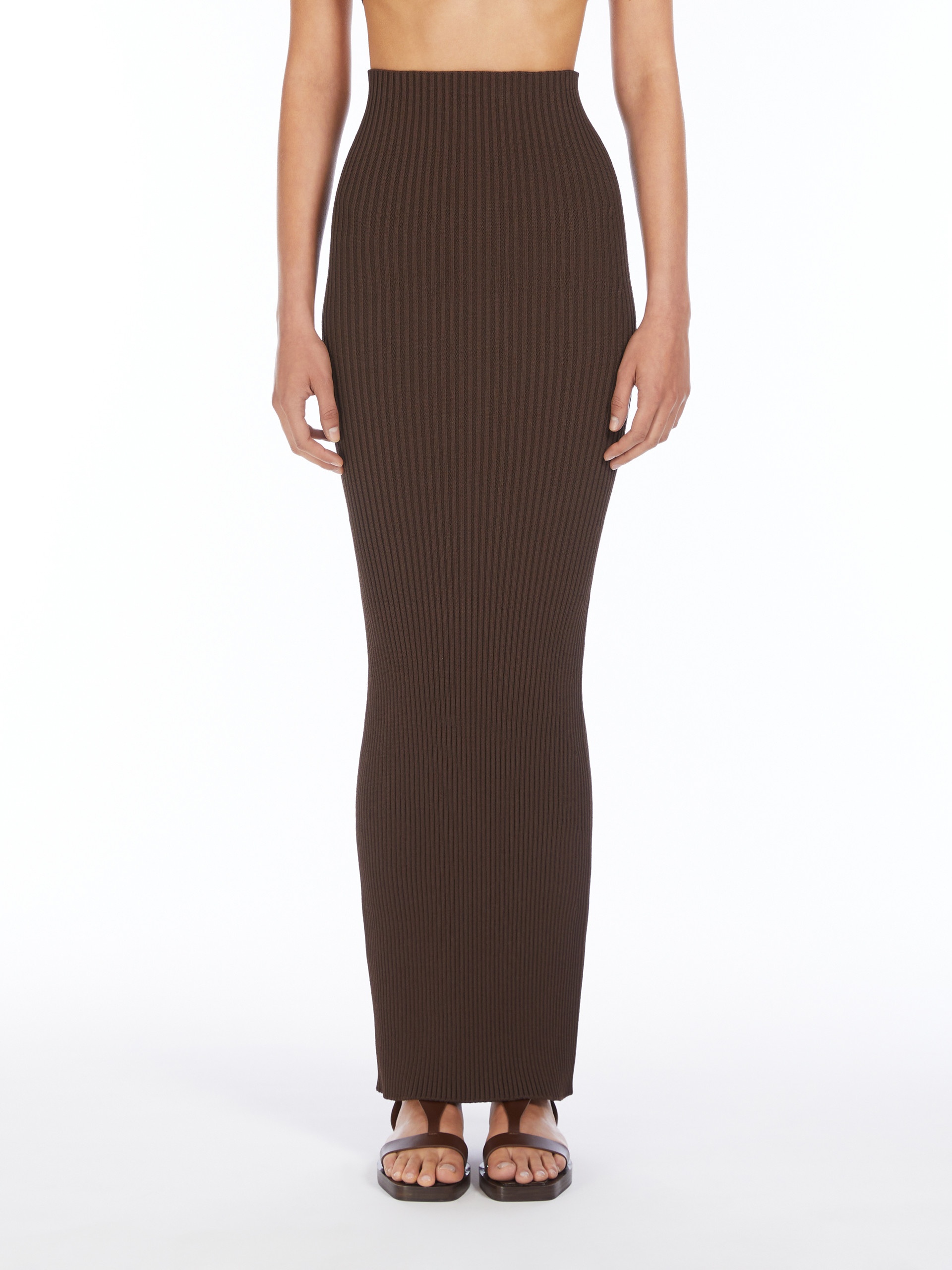 スカート MAX MARA APRILE LONG SKIRT IN VISCOSE YARN Max Mara APRILE1234 Long viscose yarn skirt | REVERSIBLE
