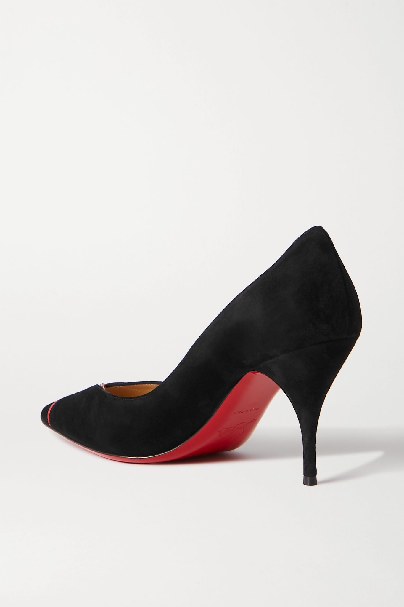 CL 80 patent leather-trimmed suede pumps - 4