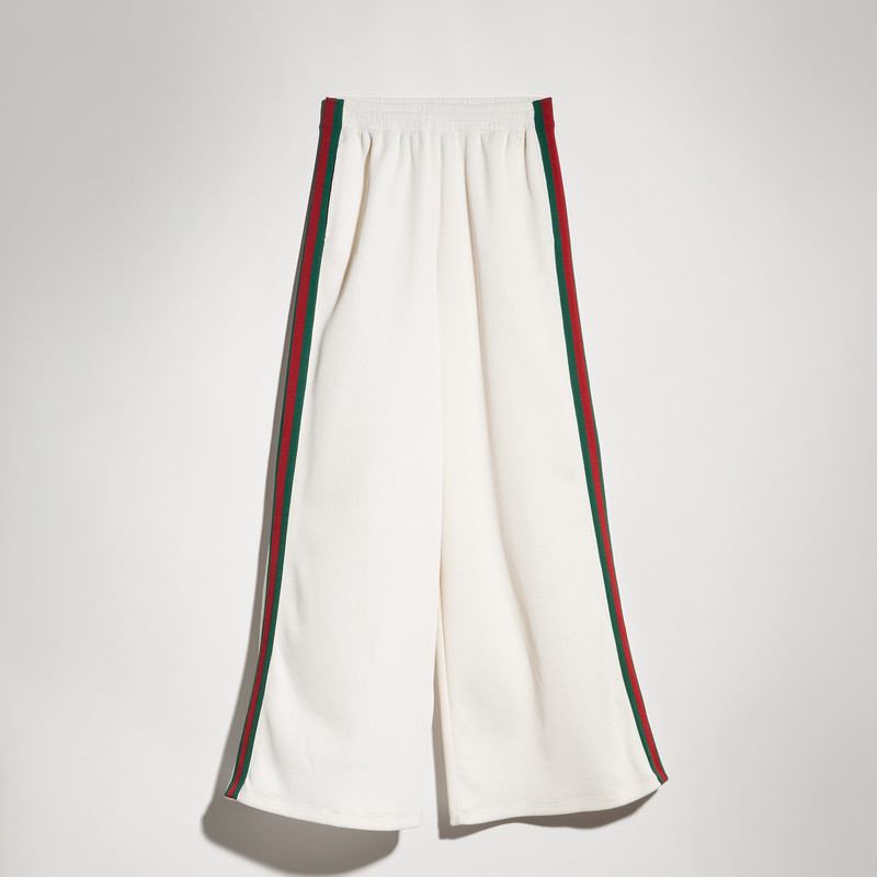 Rib cotton jersey leisure pants with Web - 1