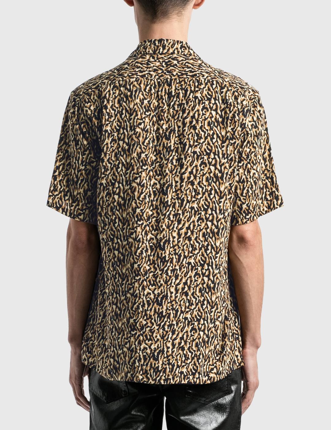 Leopard Print Camouflage Shark Collar Shirt - 3