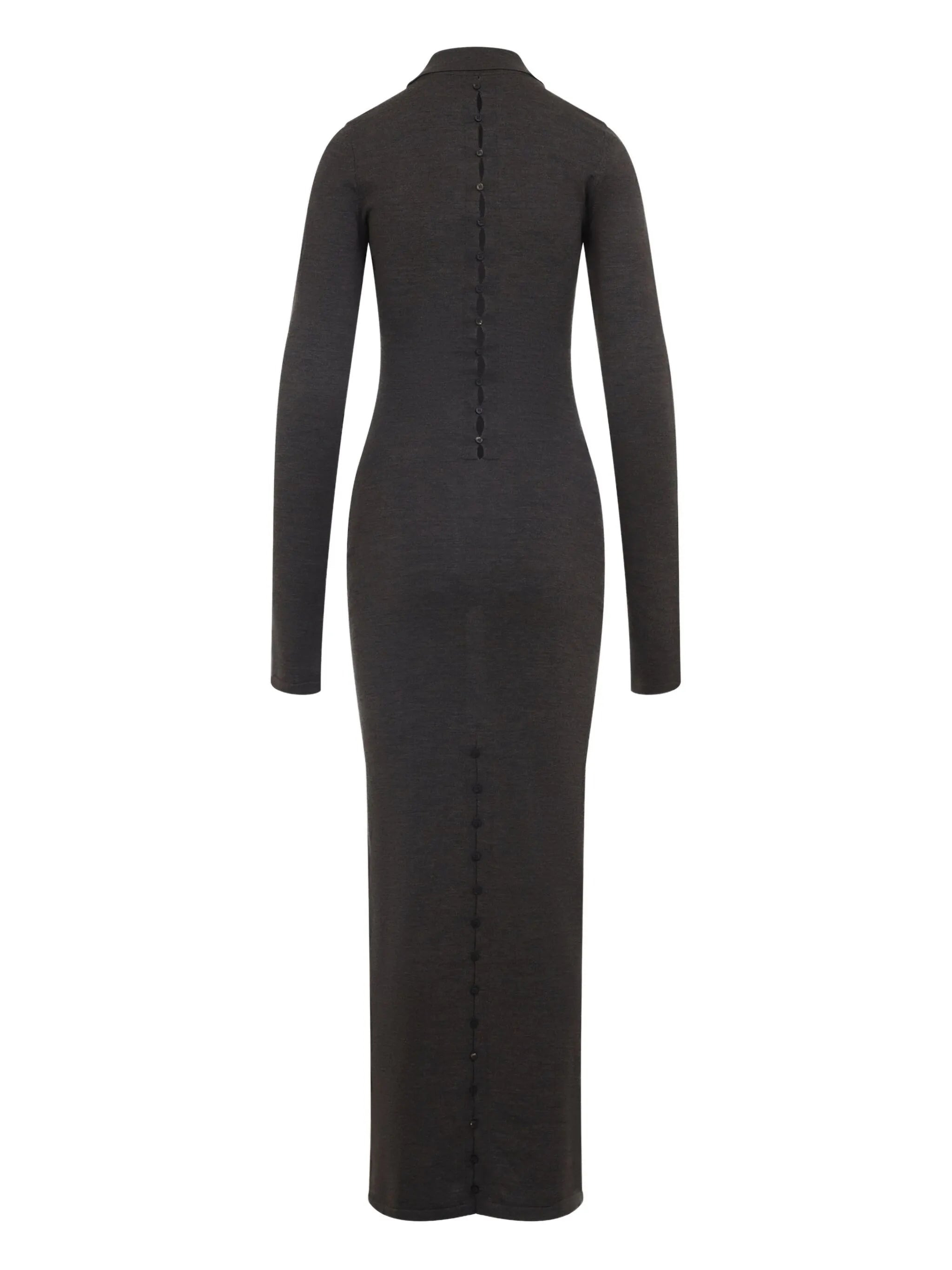 polo-neck button-front maxi dress - 2