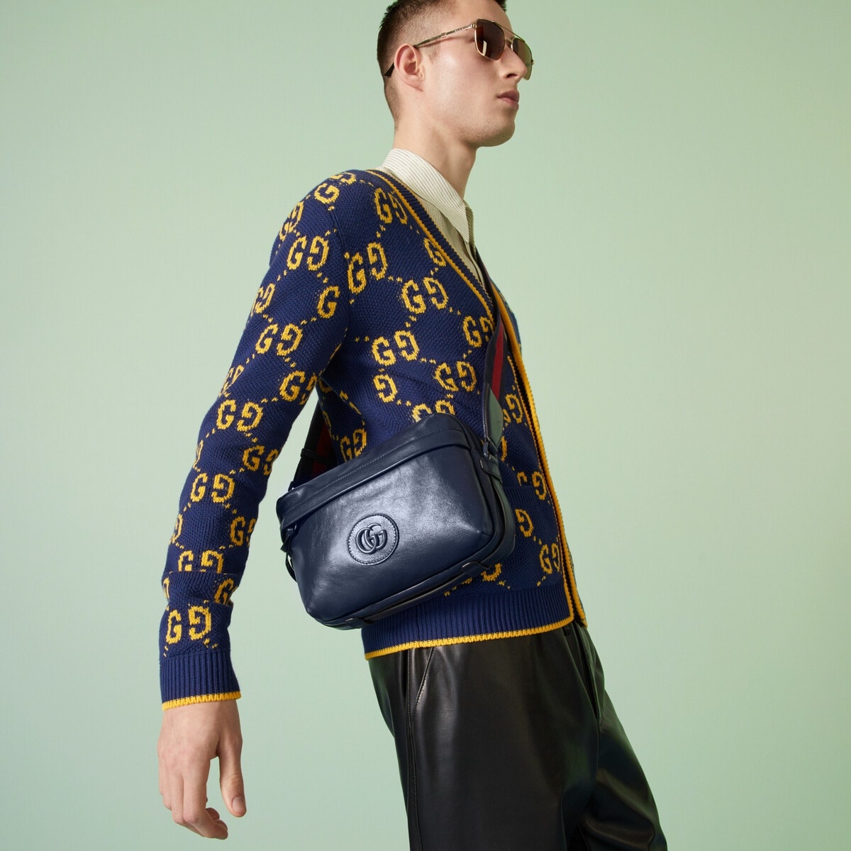 Shoulder bag with tonal Double G - 3