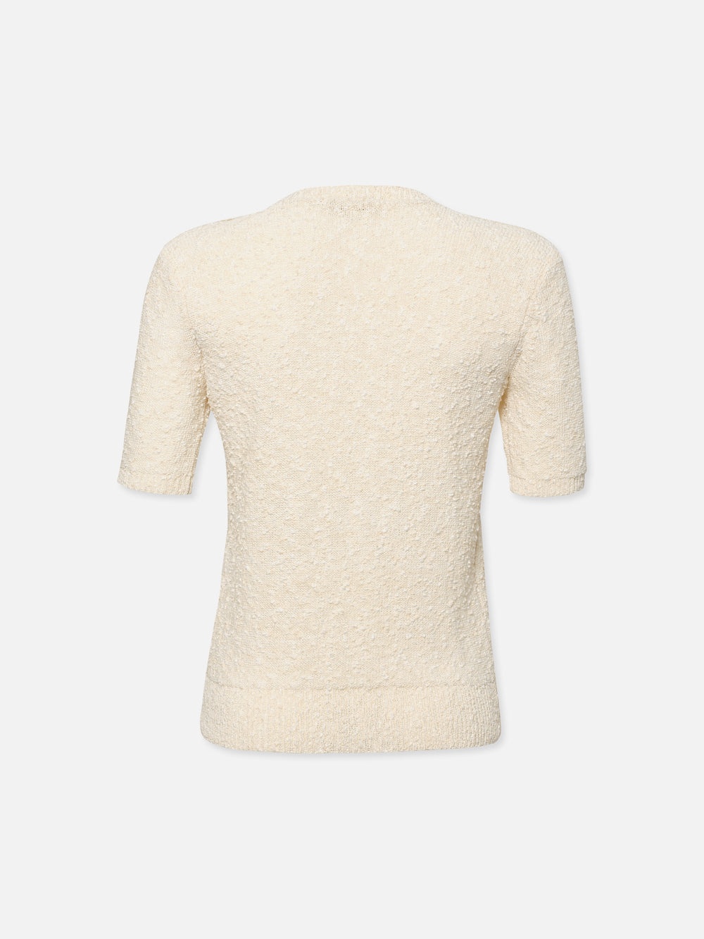 Patch Pocket Short Sleeve Sweater in Cream - 4