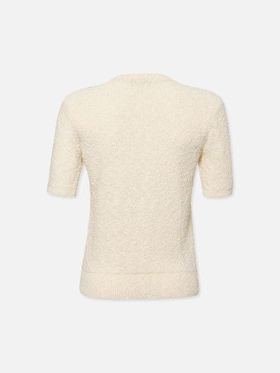 FRAME Patch Pocket Short Sleeve Sweater in Cream outlook