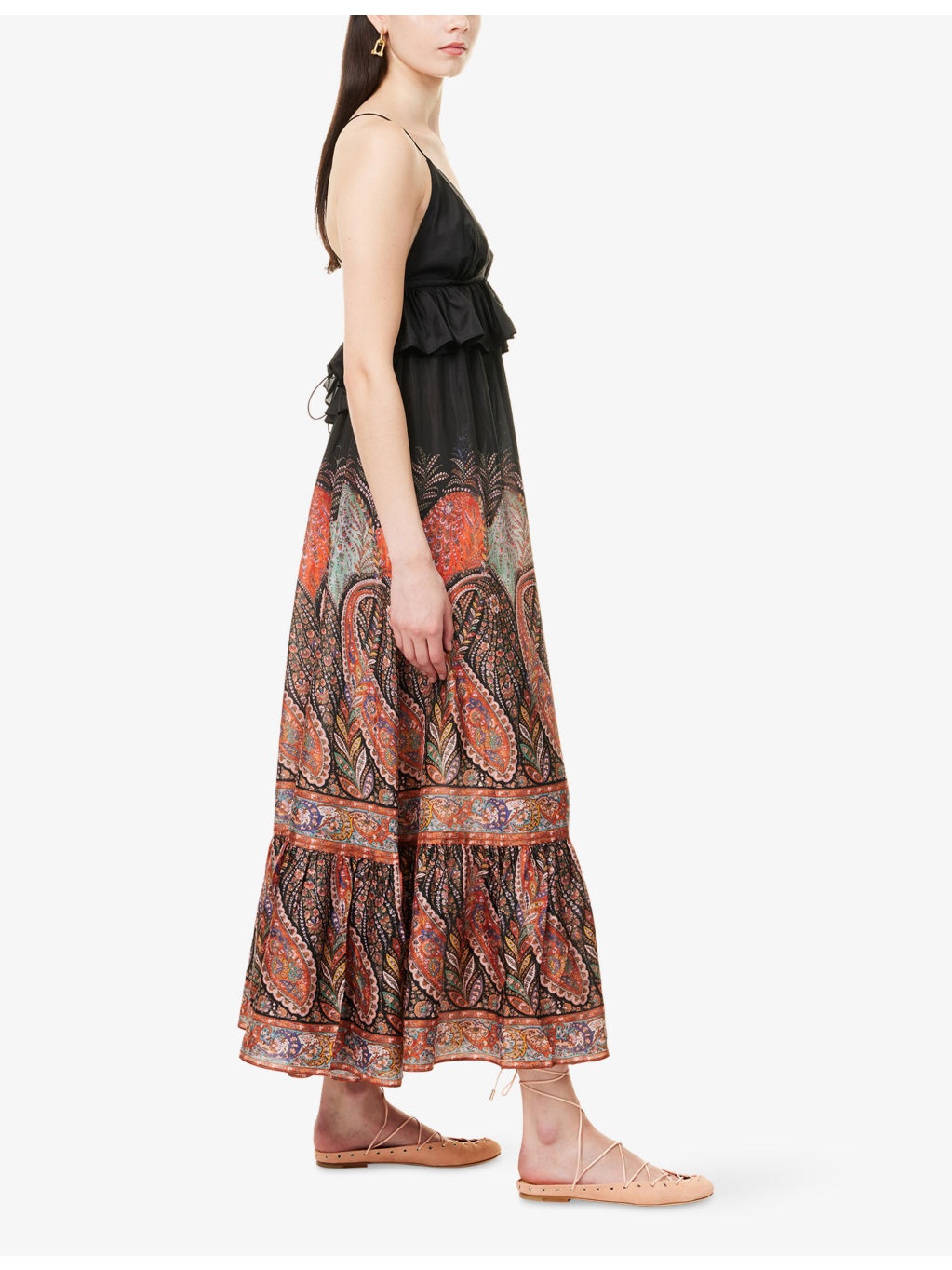 Rhiannon Ruffled Silk Maxi Dress - 3