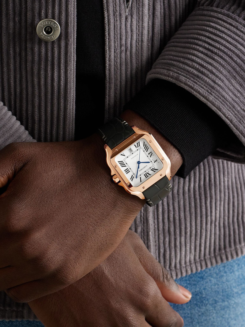 Cartier Santos de Cartier Large Automatic 39.8mm Interchangeable 18-Karat Gold and Alligator Watch, Ref. No. outlook