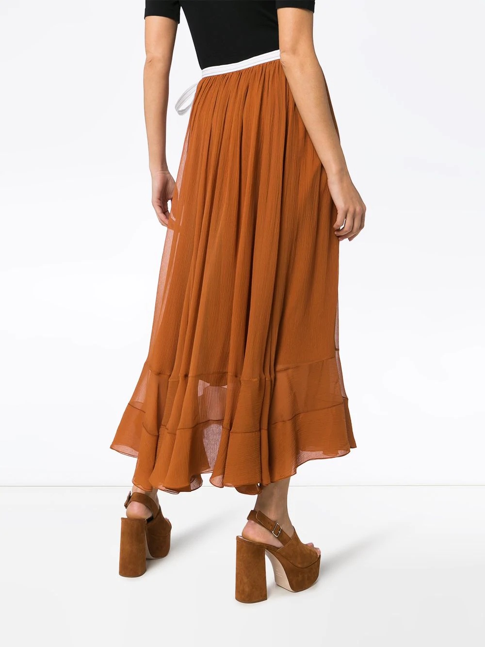 silk-mousseline midi skirt - 4