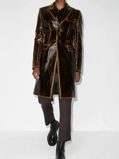 Ann Demeulemeester textured vinyl coat outlook