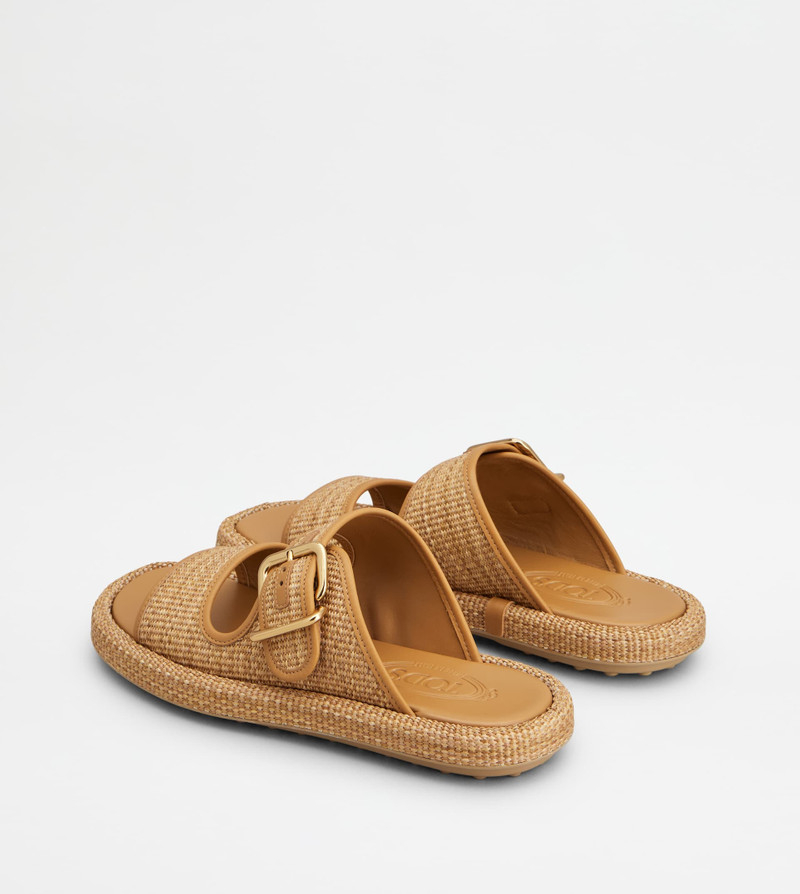 SANDALS IN RAFFIA AND LEATHER - BEIGE 3