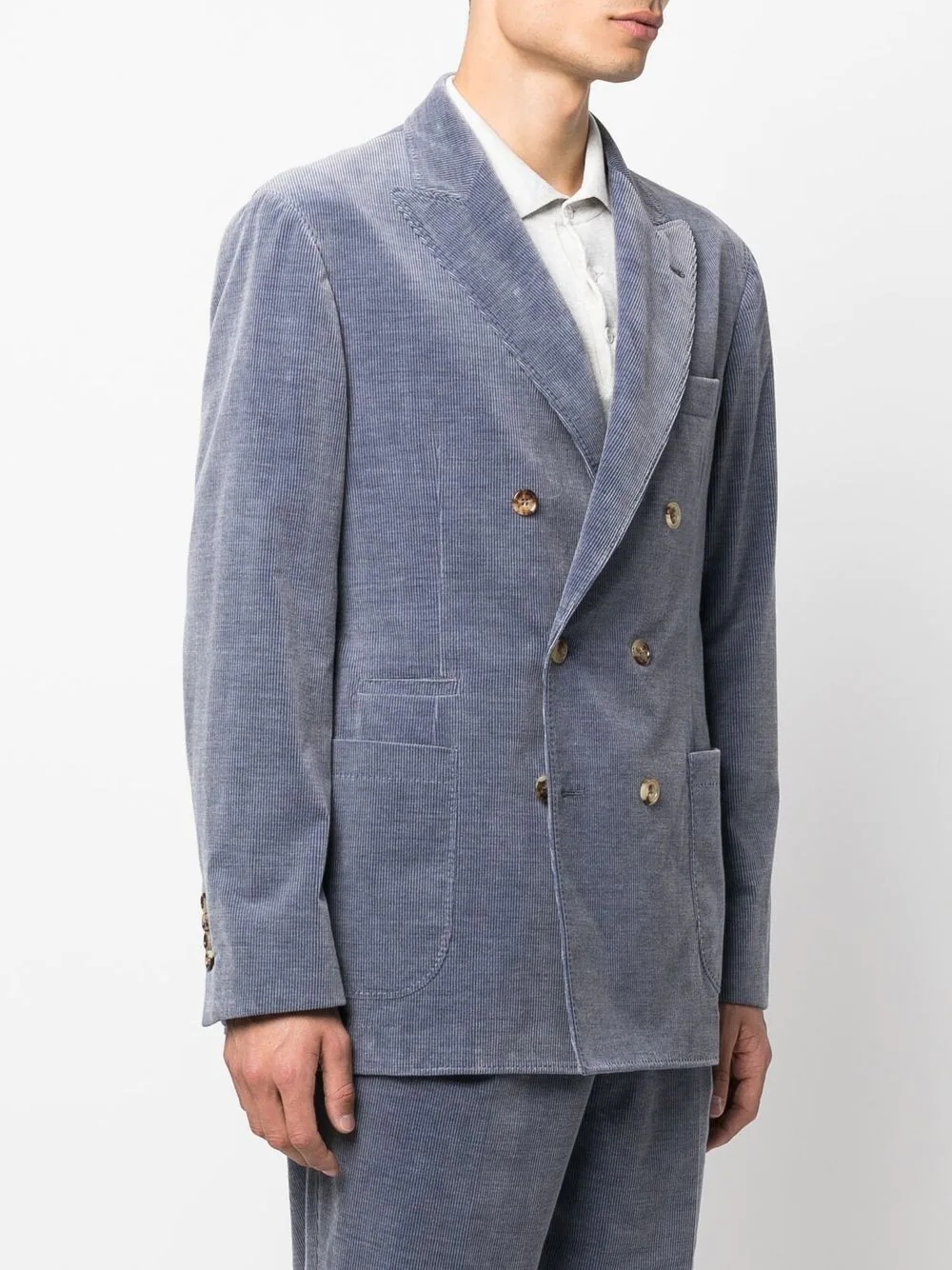 corduroy double-breasted suit jacket - 3