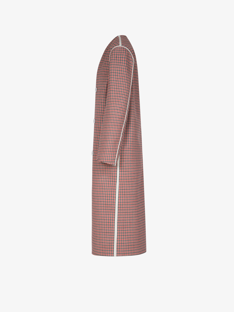 Wrap reversible coat in leather and wool 4