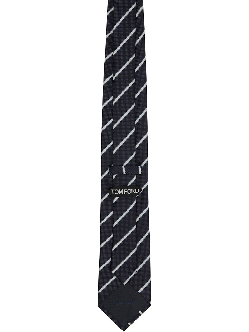 TOM FORD Navy Alternate Weave Regimental Tie outlook