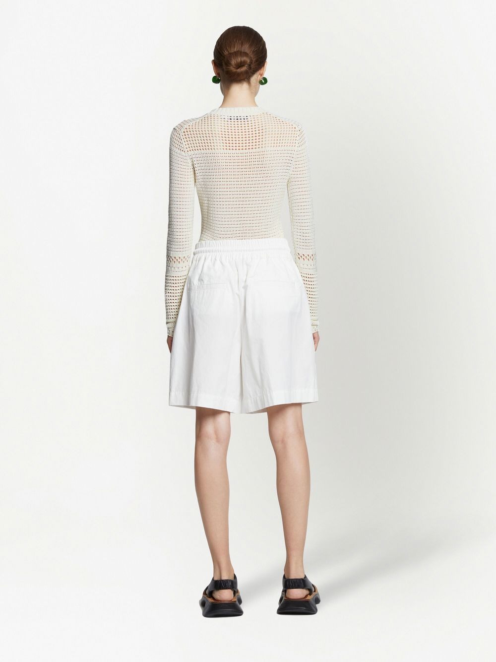 pointelle-knit long-sleeved top - 4