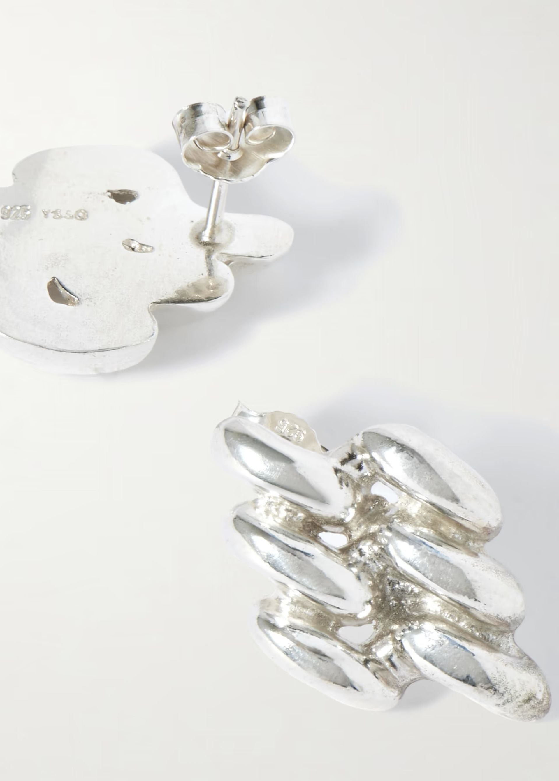 Mini Chain Link Earrings In Silver - 4