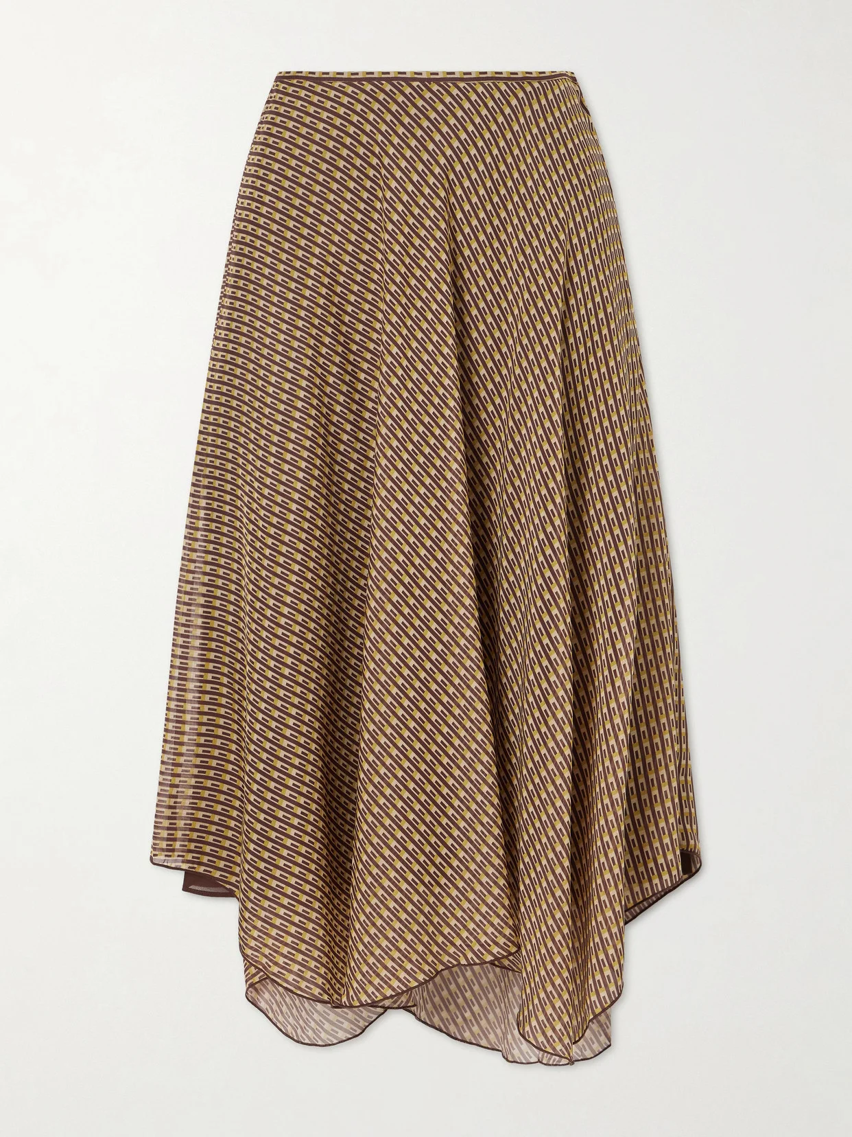 Cooper Asymmetric Printed Chiffon Maxi Skirt - 1