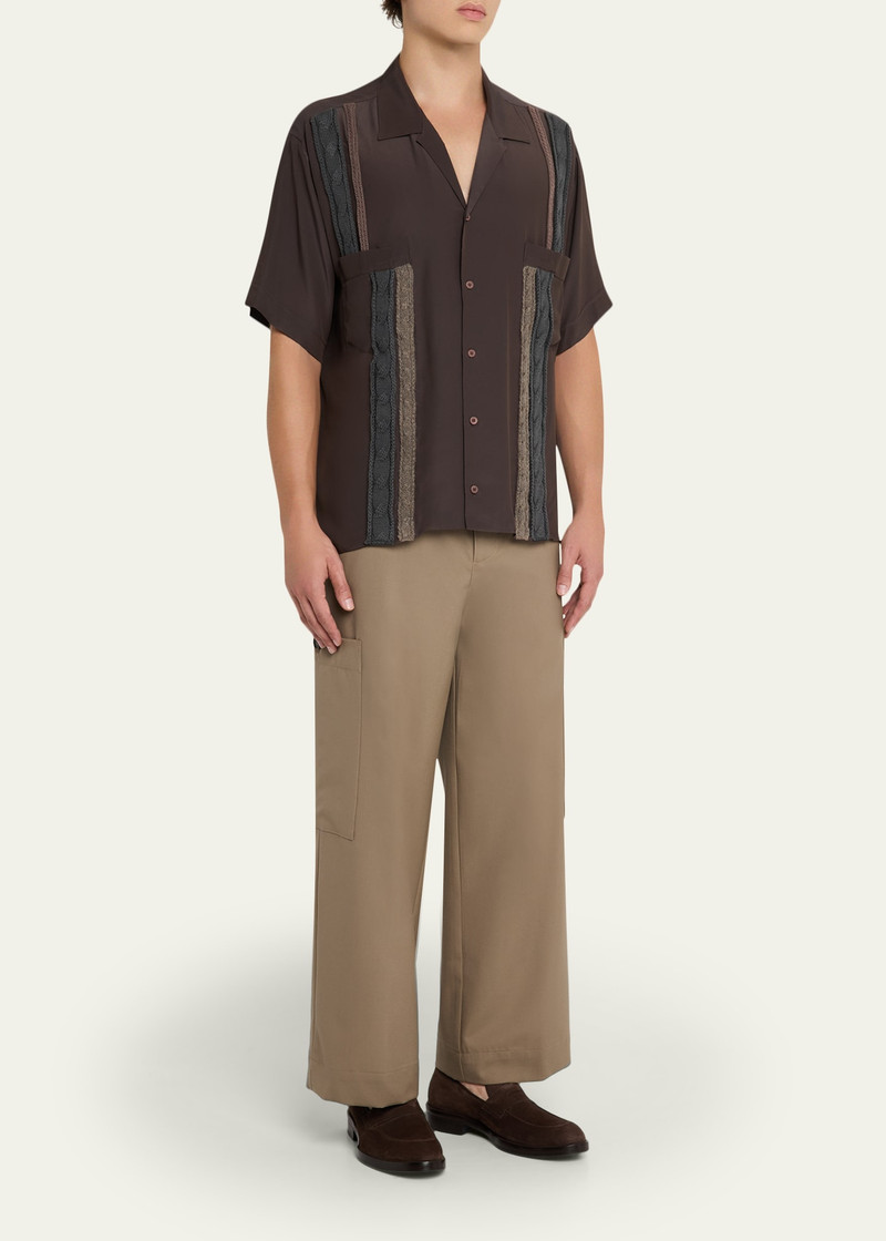 MAGLIANO Men's Vertical Embroidered Short-Sleeve Shirt outlook