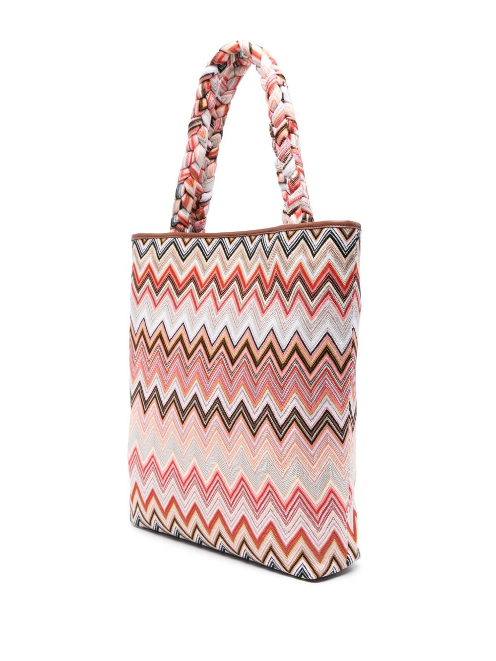 zigzag-woven tote bag - 3