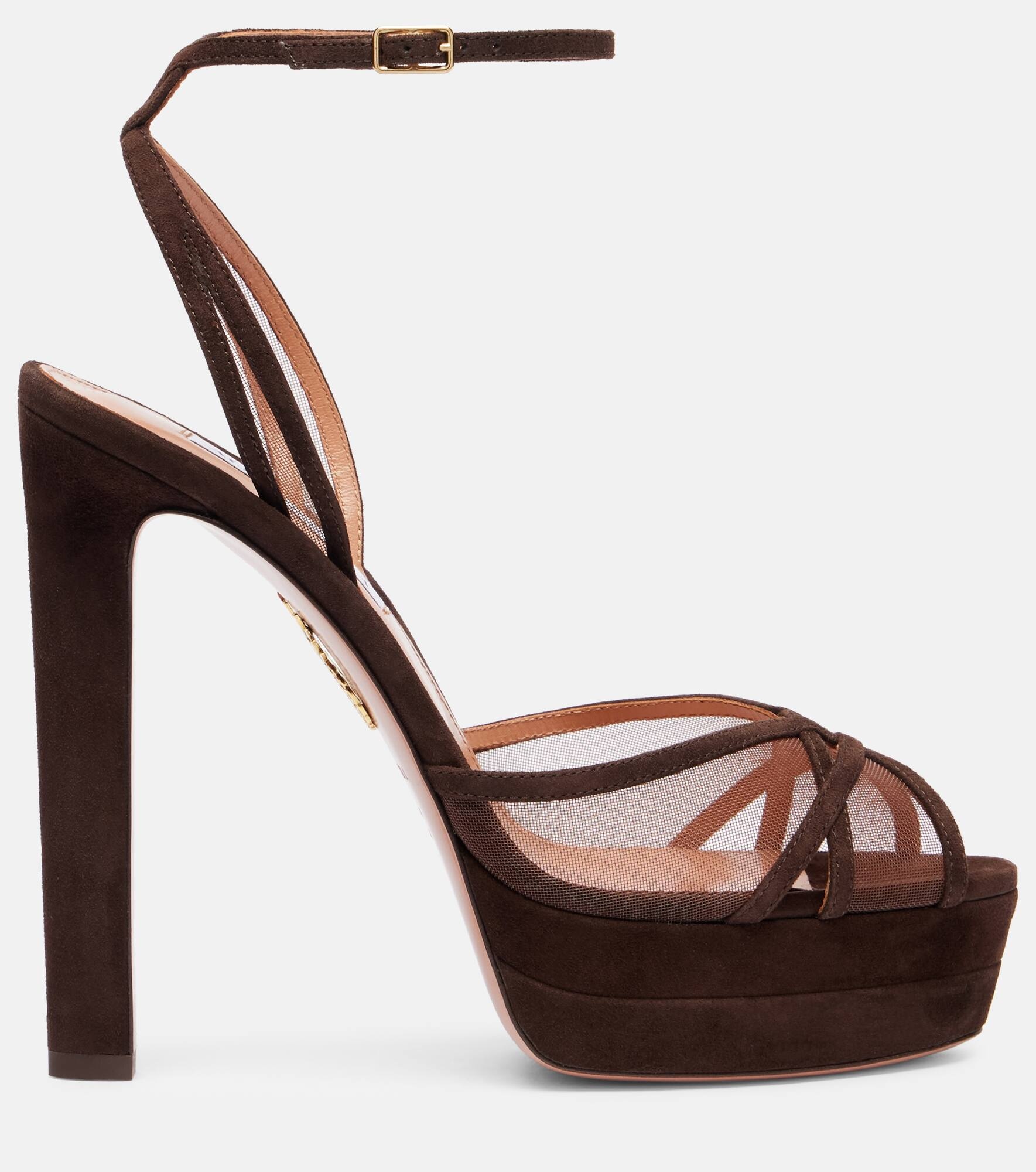 Shear Plateau 130 suede platform pumps - 4
