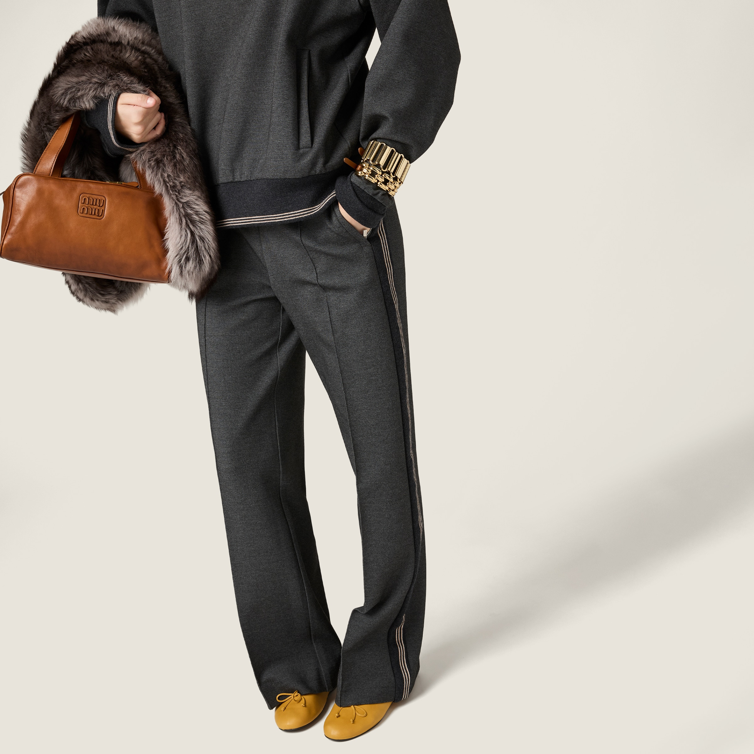 Fabric stitch knit pants - 4