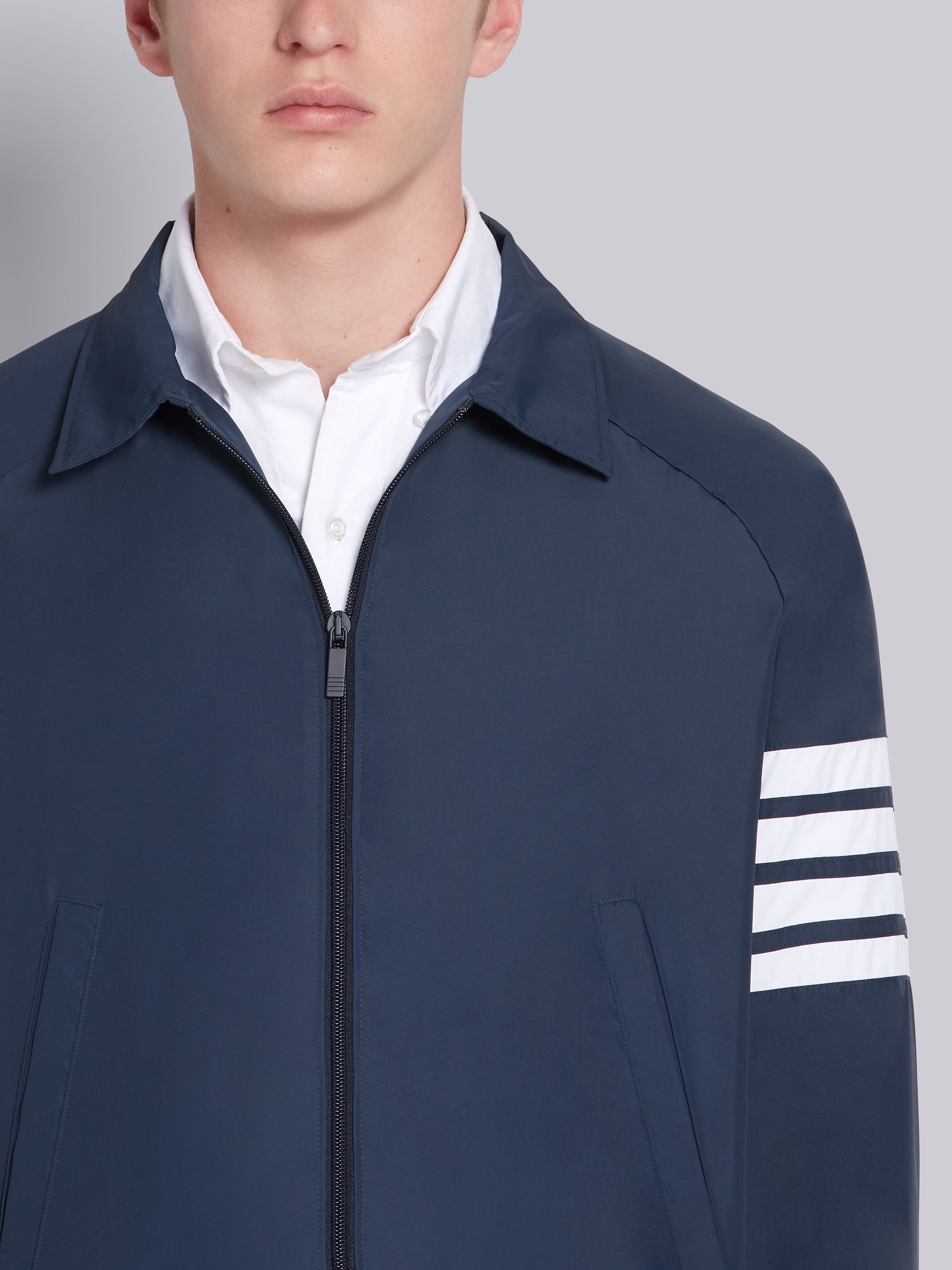 Navy Flyweight Tech 4-Bar Stripe Windbreaker - 5