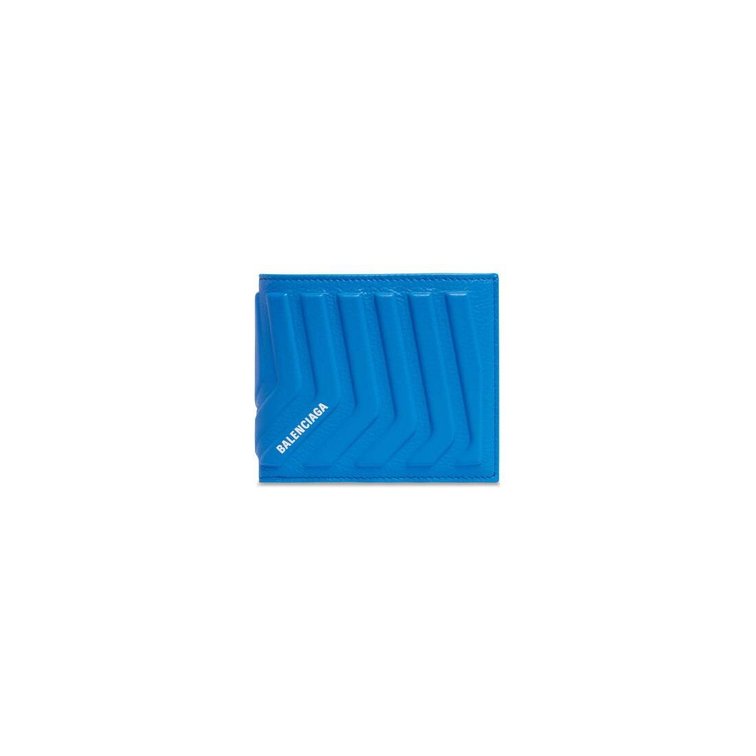 Men's Car Square Folded Coin Wallet in Blue - 1