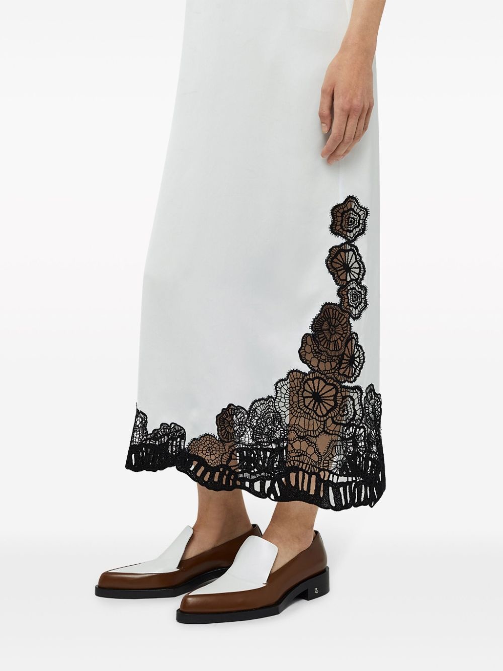 floral-embroidered sleeveless midi dress - 6